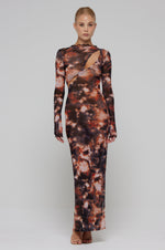This is an image of Holly Maxi in Onyx - RESA featuring a model wearing the dress