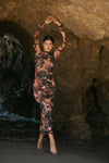 This is an image of Holly Maxi in Onyx - RESA featuring a model wearing the dress
