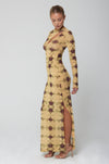 This is an image of Holly Maxi in Stormi - RESA featuring a model wearing the dress