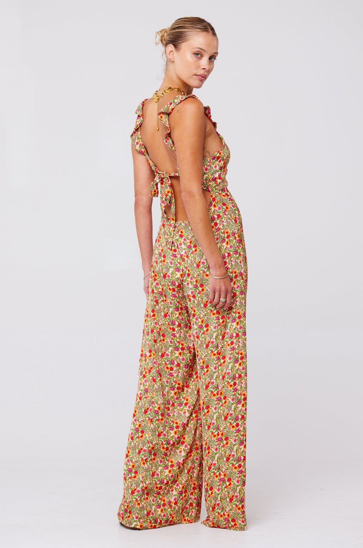 This is an image of Jilly Jumpsuit in Fleetwood - RESA featuring a model wearing the dress