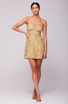 This is an image of Joelle Mini in Fava - RESA featuring a model wearing the dress