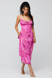 This is an image of Kaitlyn Midi in Azalea - RESA featuring a model wearing the dress