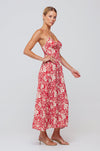 This is an image of Kaitlyn Midi in Magnolia - RESA featuring a model wearing the dress