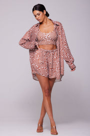 This is an image of Kalani Shorts in Coconut - RESA featuring a model wearing the dress