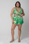This is an image of Kalani Shorts in Rico - RESA featuring a model wearing the dress