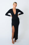 This is an image of Kate Knit Dress in Black - RESA featuring a model wearing the dress
