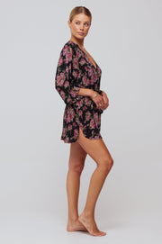 This is an image of Kimono Robe Vintage Floral - RESA featuring a model wearing the dress