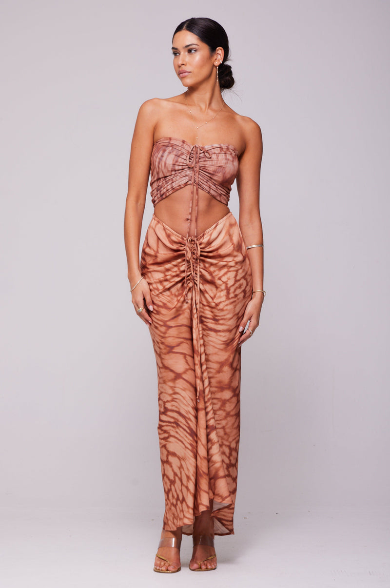 This is an image of Kirra Top in Zion - RESA featuring a model wearing the dress
