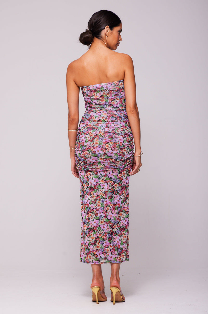 This is an image of Kristina Midi in Bloom - RESA featuring a model wearing the dress