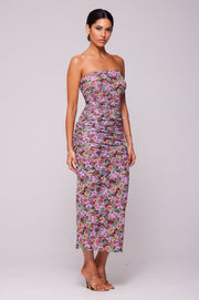 This is an image of Kristina Midi in Bloom - RESA featuring a model wearing the dress