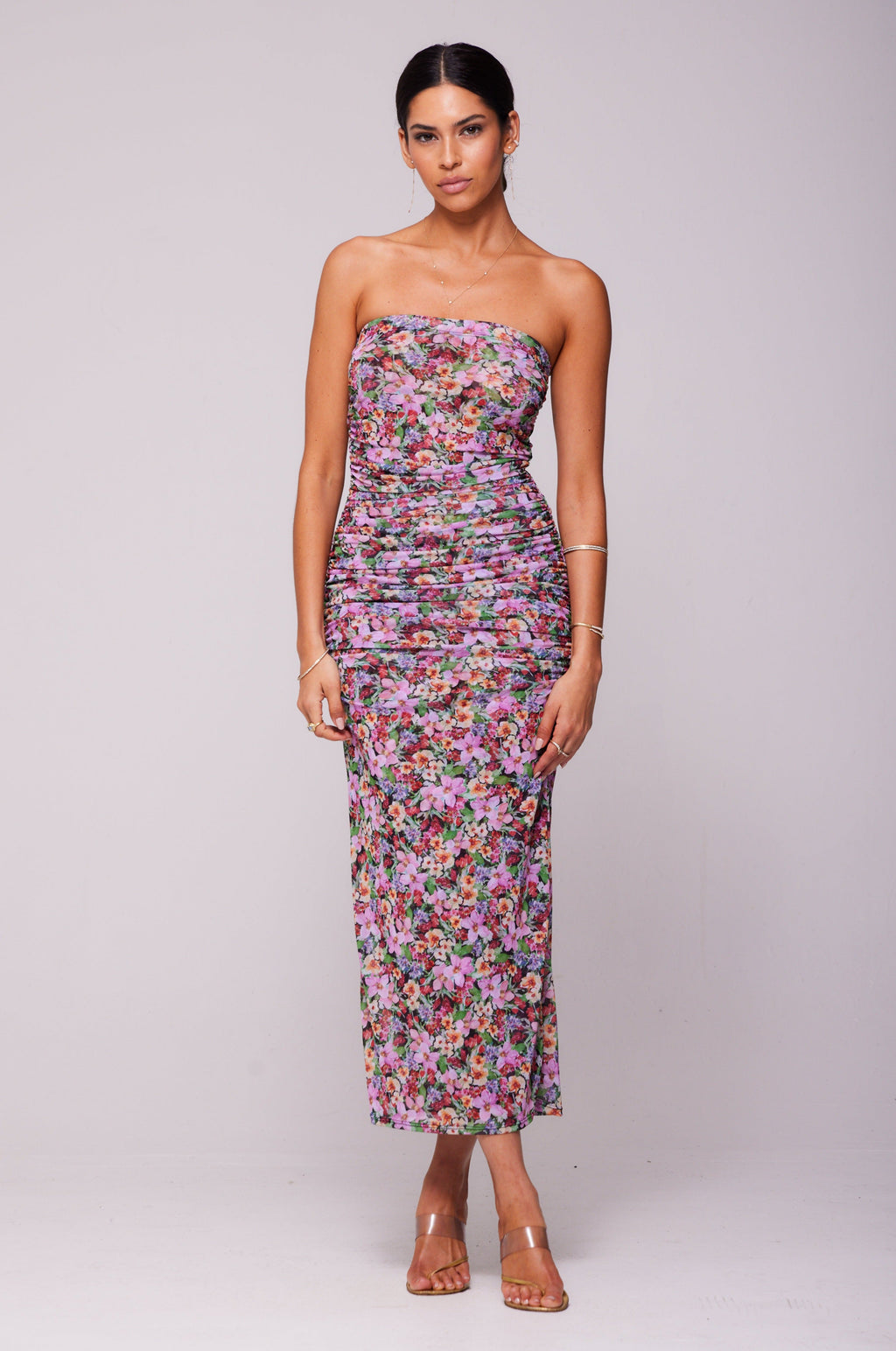 This is an image of Kristina Midi in Bloom - RESA featuring a model wearing the dress