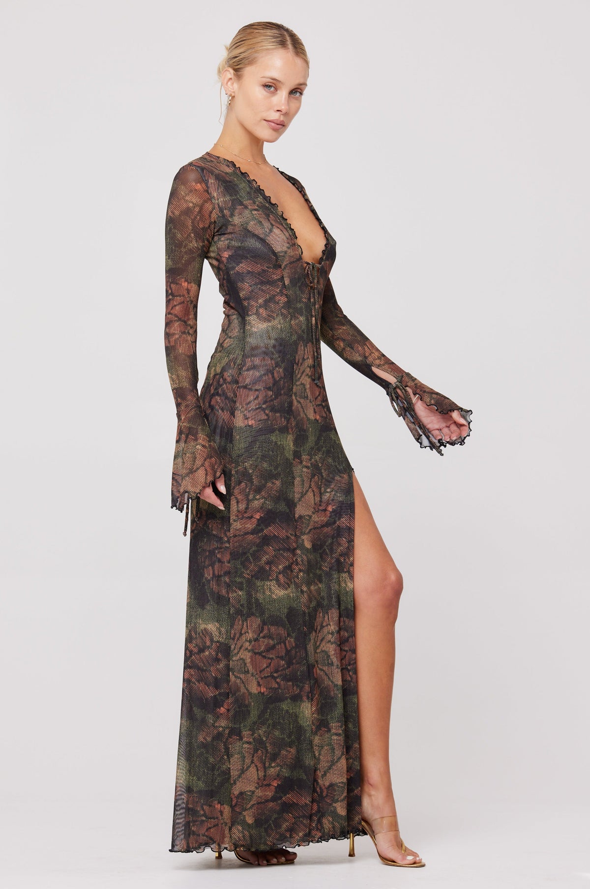 This is an image of Lennon Maxi Dress in Autumn - RESA featuring a model wearing the dress