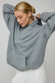 This is an image of Leo Hoodie in Grey - RESA featuring a model wearing the dress