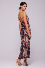 This is an image of Lily Slip in Onyx - RESA featuring a model wearing the dress