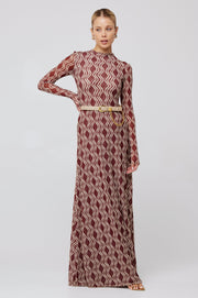 This is an image of Lyon Dress in Coco - RESA featuring a model wearing the dress