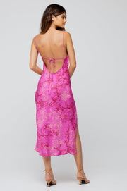 This is an image of Madison Slip in Azalea - RESA featuring a model wearing the dress