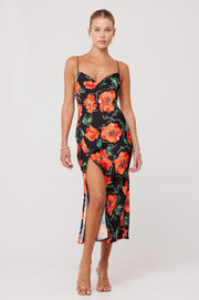 This is an image of Madison Slip in Poppy - RESA featuring a model wearing the dress