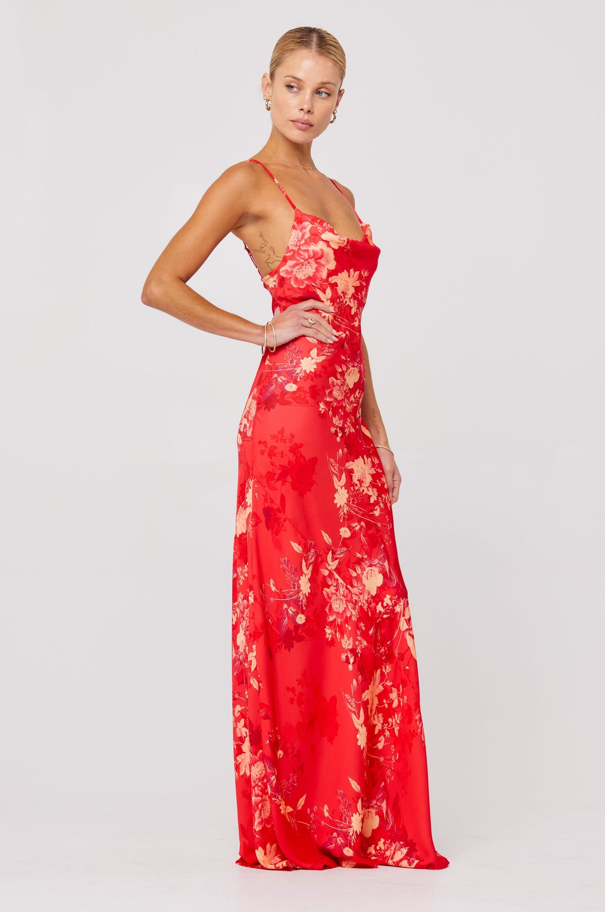This is an image of Margot Maxi in Blossom - RESA featuring a model wearing the dress