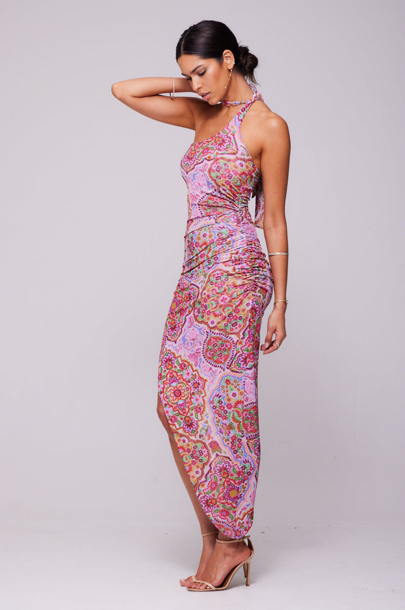 This is an image of Nicole Mesh Midi in Sayulita - RESA featuring a model wearing the dress