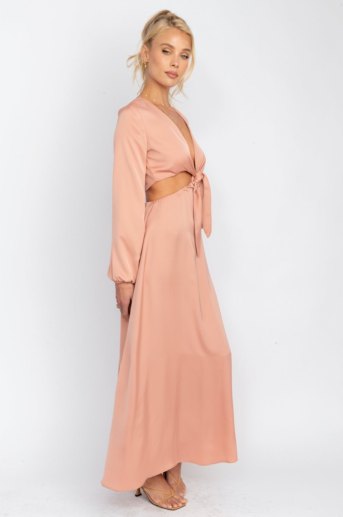 This is an image of Noelle Maxi - RESA featuring a model wearing the dress