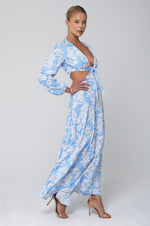 This is an image of Noelle Maxi in Malibu - RESA featuring a model wearing the dress