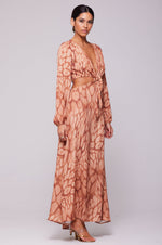 This is an image of Noelle Maxi in Zion - RESA featuring a model wearing the dress