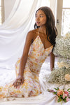 This is an image of Pfeiffer Dress in Gardenia - RESA featuring a model wearing the dress