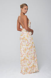 This is an image of Pfeiffer Dress in Gardenia - RESA featuring a model wearing the dress