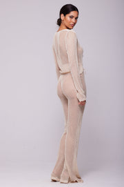 This is an image of Rachel Pant in Natural - RESA featuring a model wearing the dress