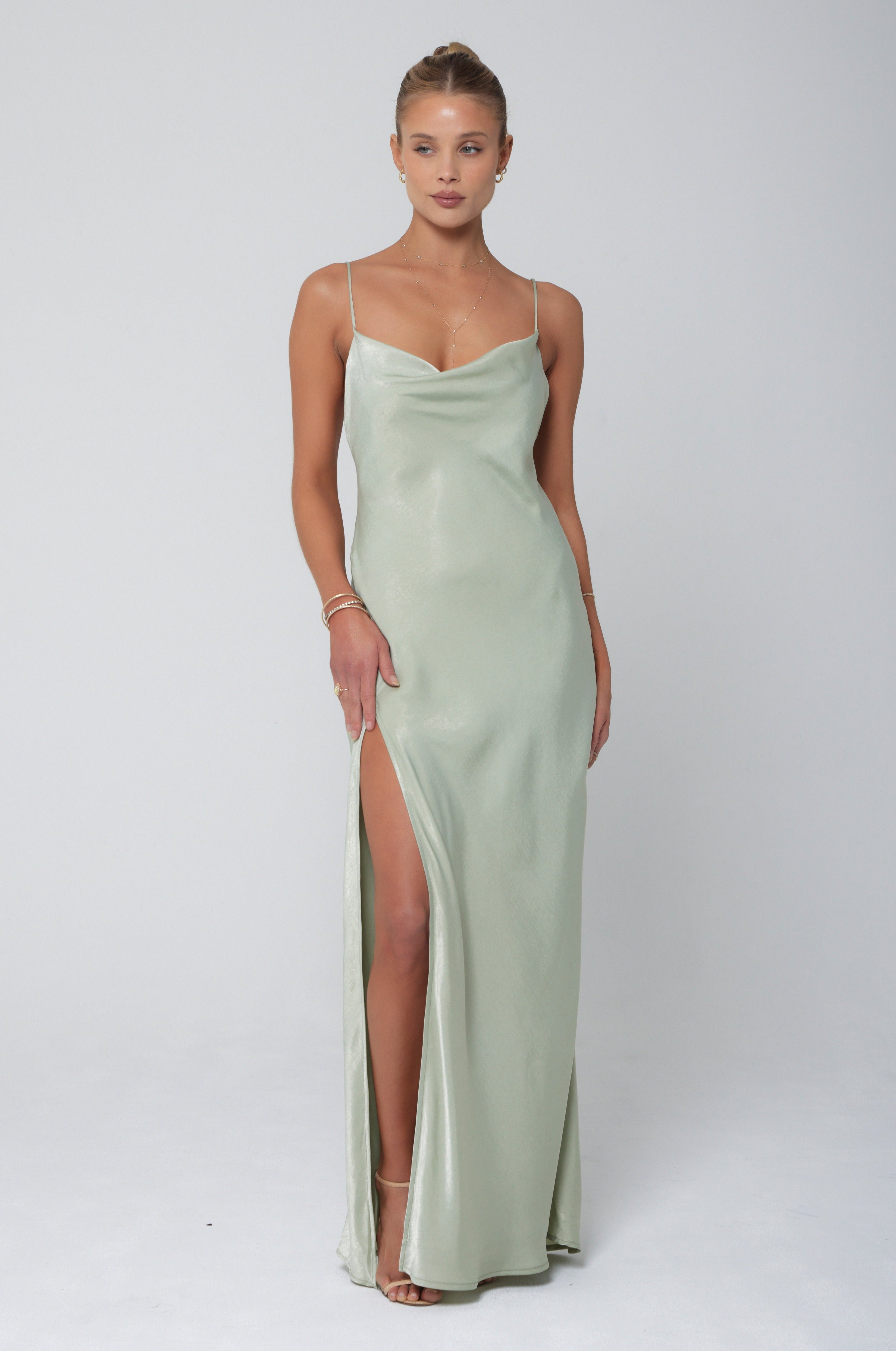 Sage shop slip dress