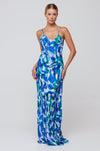 This is an image of Rose Maxi in Aqua - RESA featuring a model wearing the dress