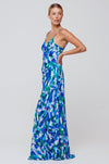 This is an image of Rose Maxi in Aqua - RESA featuring a model wearing the dress