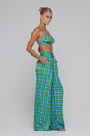 This is an image of Sasha Trouser in Oasis - RESA featuring a model wearing the dress