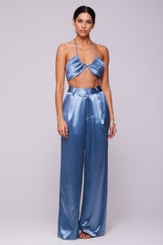 This is an image of Sasha Trouser in Slate - RESA featuring a model wearing the dress
