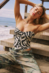 This is an image of Sienna Corset in Tigris - RESA featuring a model wearing the dress