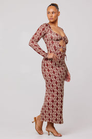 This is an image of Simone Dress in Coco - RESA featuring a model wearing the dress