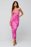This is an image of Sophia Midi in Azalea - RESA featuring a model wearing the dress
