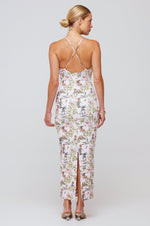 This is an image of Sophia Midi in Oahu - RESA featuring a model wearing the dress