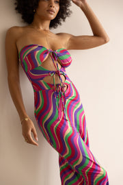 This is an image of Summer Midi in Candy - RESA featuring a model wearing the dress