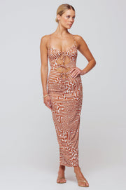 This is an image of Summer Midi in Coconut - RESA featuring a model wearing the dress