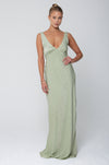 This is an image of Violet Maxi in Sage - RESA featuring a model wearing the dress