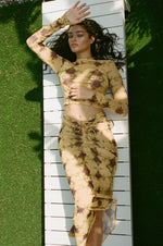 This is an image of Ziggy Mesh Skirt in Stormi - RESA featuring a model wearing the dress