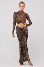 This is an image of Ziggy Skirt in Autumn - RESA featuring a model wearing the dress