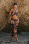 This is an image of Ziggy Skirt in Onyx - RESA featuring a model wearing the dress