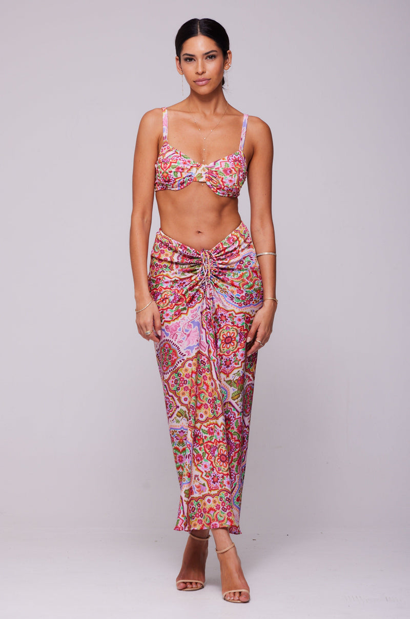 This is an image of Ziggy Skirt in Sayulita - RESA featuring a model wearing the dress
