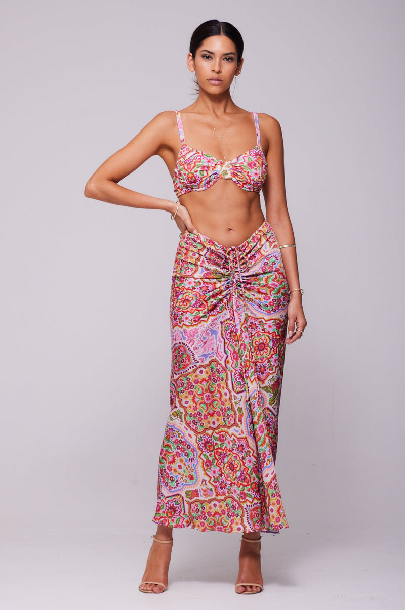 This is an image of Ziggy Skirt in Sayulita - RESA featuring a model wearing the dress