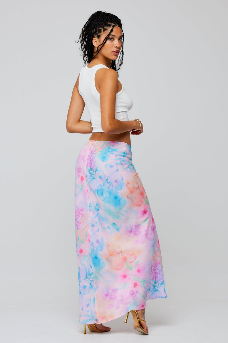 This is an image of Ziggy Skirt in Serene - RESA featuring a model wearing the dress
