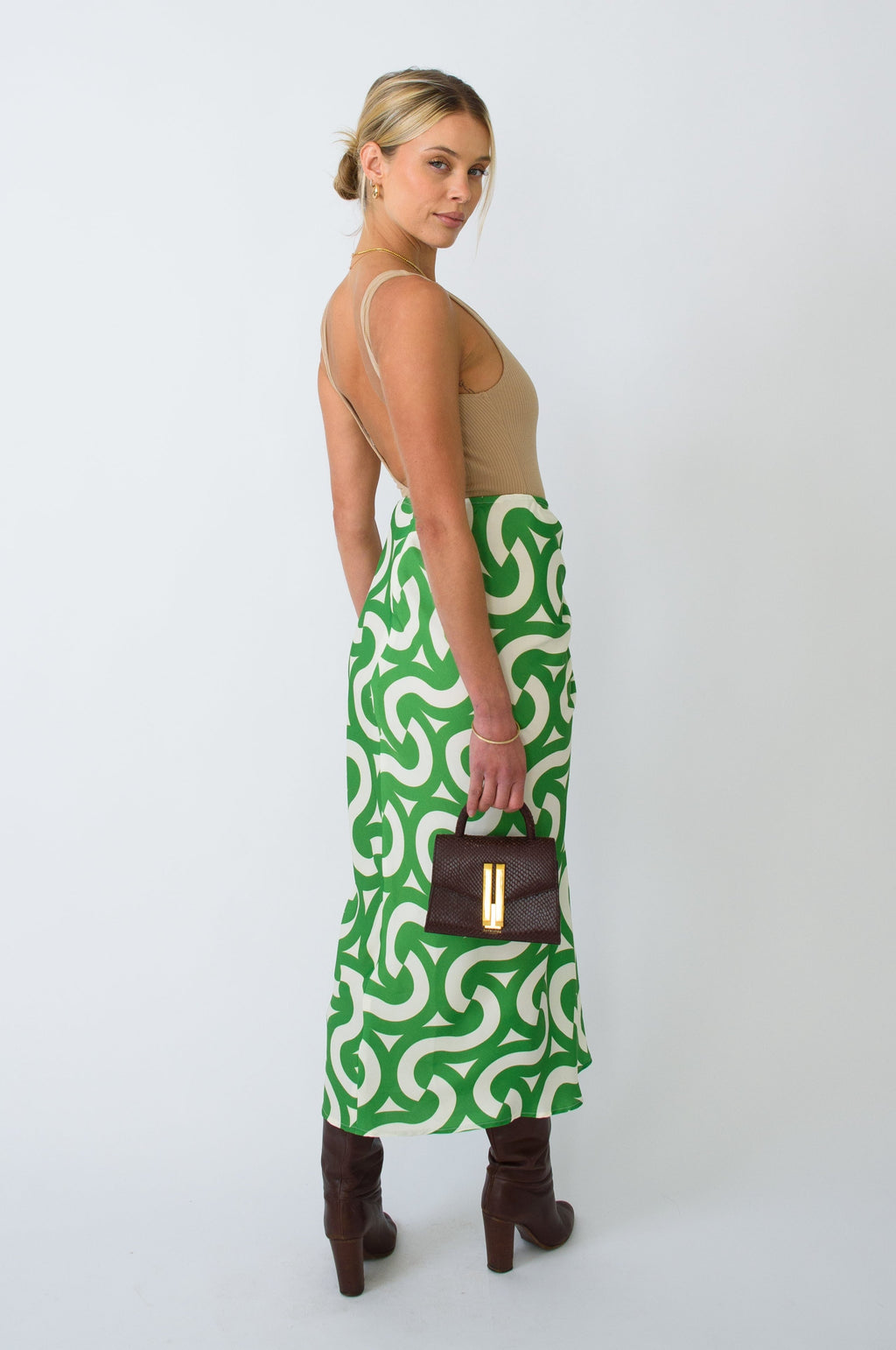 This is an image of Ziggy Skirt in Sublime - RESA featuring a model wearing the dress