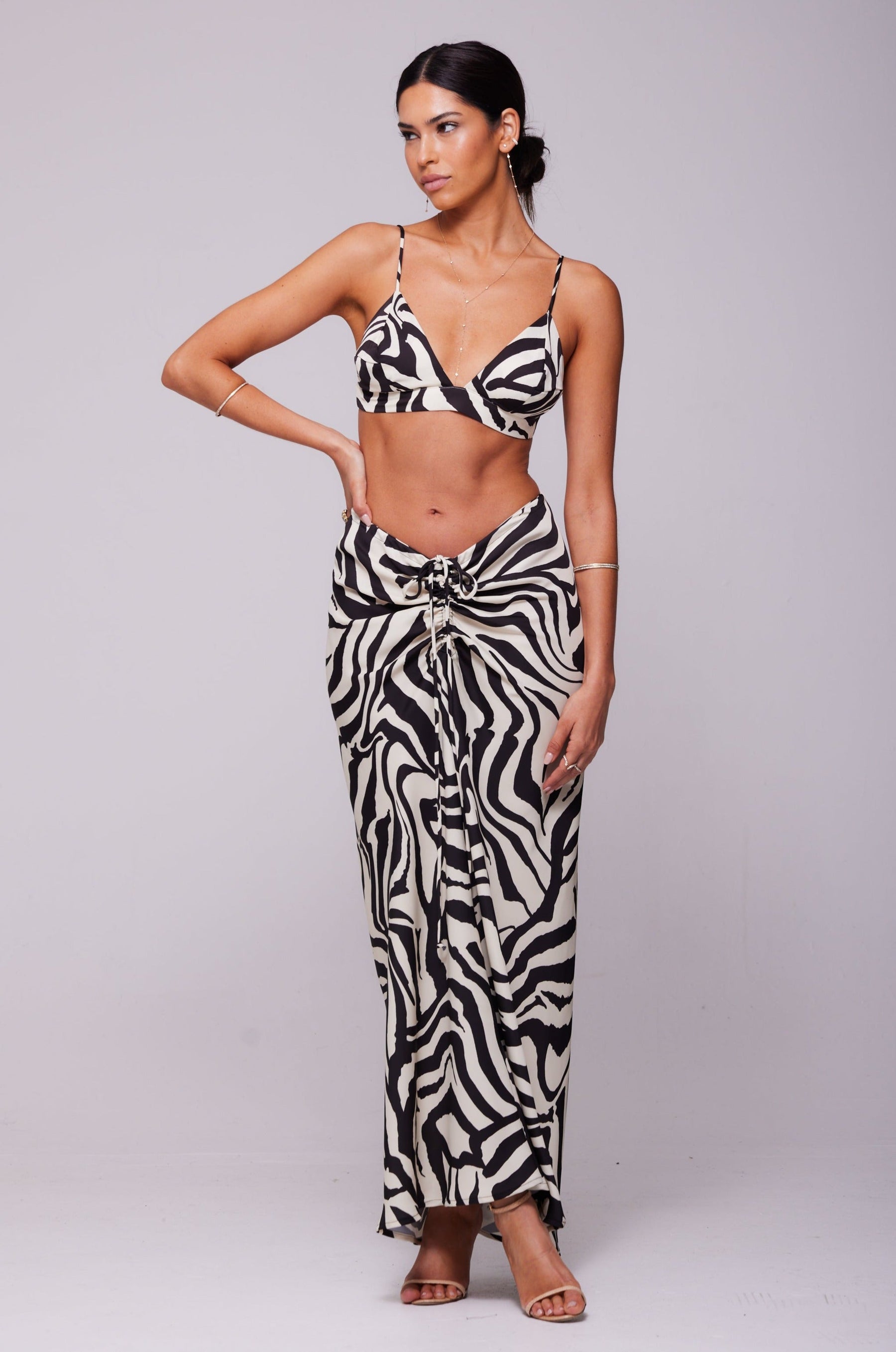 This is an image of Ziggy Skirt in Tigris - RESA featuring a model wearing the dress