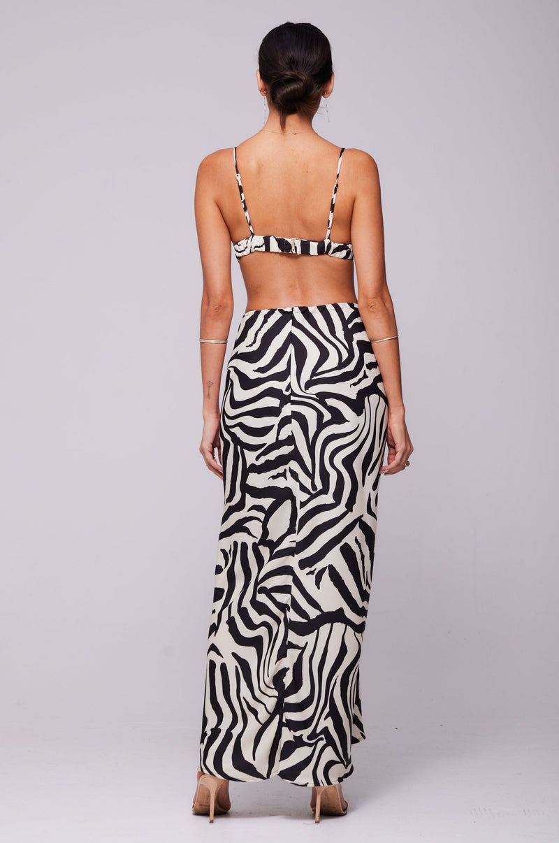 This is an image of Ziggy Skirt in Tigris - RESA featuring a model wearing the dress
